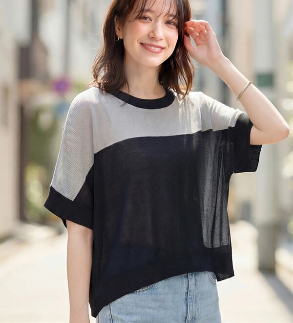 Viola e Viola（ヴィオラ エ ヴィオラ）の「カットソーより涼やか！シアードルマンニット（ニット・セーター）」｜詳細画像