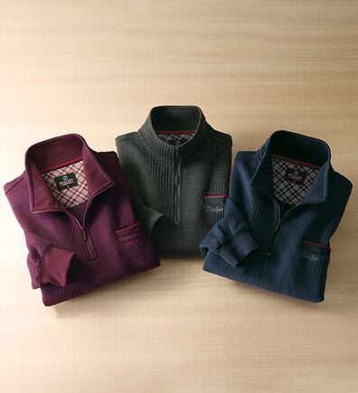 「紳士の格調デザイン　ハーフジップトレーナー（メンズシャツ）」