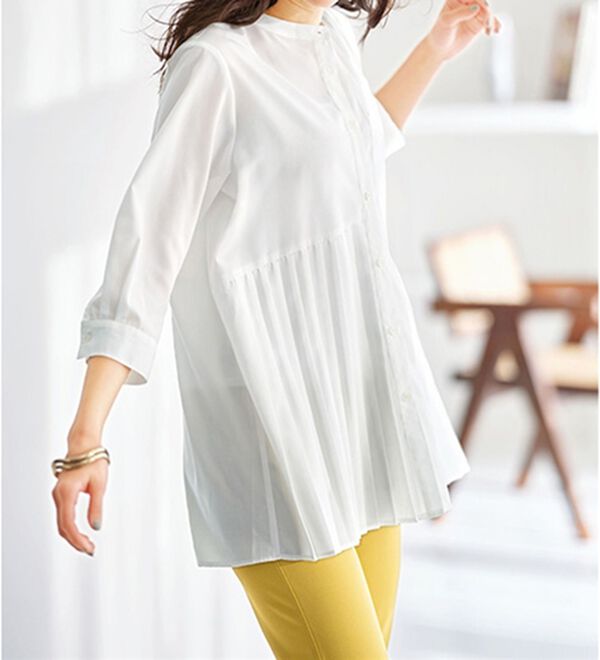 プリーツ切替デザインチュニック - ベルーナ【公式】