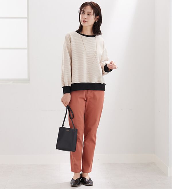 BELLUNA（ベルーナ）の「幾何柄ジャカード配色リブプルオーバー（カットソー）」｜詳細画像