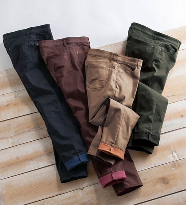 「＜コムルヴァン・オム＞すっきりストレッチ配色チノパンツ（メンズフルレングスパンツ）」｜詳細画像