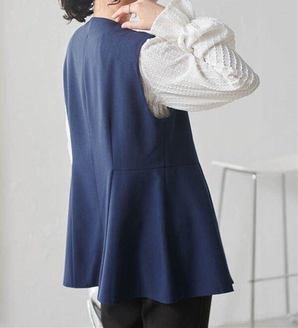 RANAN（ラナン）の「機能付！麻調素材ペプラムジレベスト（ジレ）」｜詳細画像