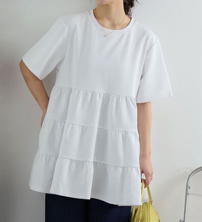 A HAPPY MARILYN（アハッピーマリリン）の「【Ｍ～８Ｌ】ヒップが隠れるティアードチュニック【ハッピーさらりん】（チュニック）」