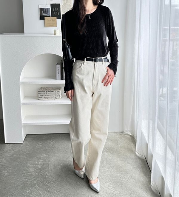 GeeRA（ジーラ）の「ベロアプリーツカットソー（カットソー）」｜詳細画像