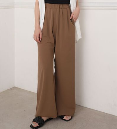 A HAPPY MARILYN（アハッピーマリリン）の「【Ｌ～８Ｌ】＜身長別に選べる２丈＞さらっと美脚ゆるカーブパンツ（ワイドパンツ・ガウチョ）」