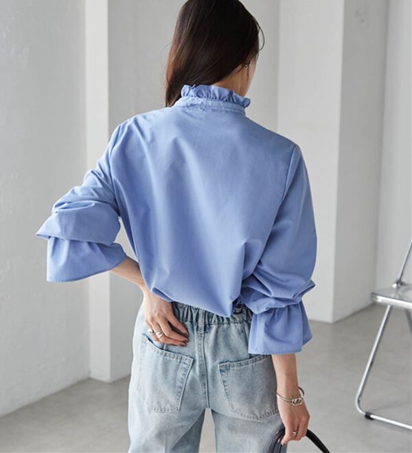 RANAN（ラナン）の「プチフリルリボン付きブラウス（ブラウス）」｜詳細画像