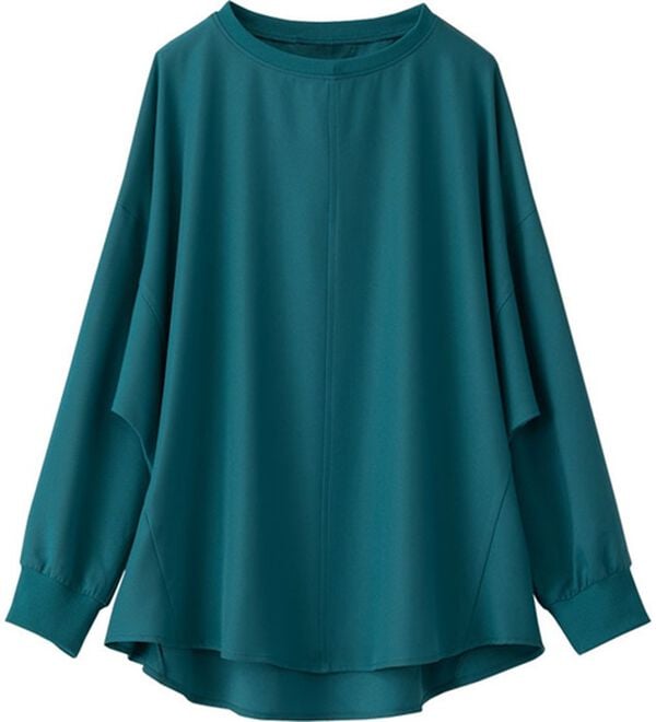 BELLUNA（ベルーナ）の「きれい見えドルマンプルオーバー（カットソー）」｜ターコイズ