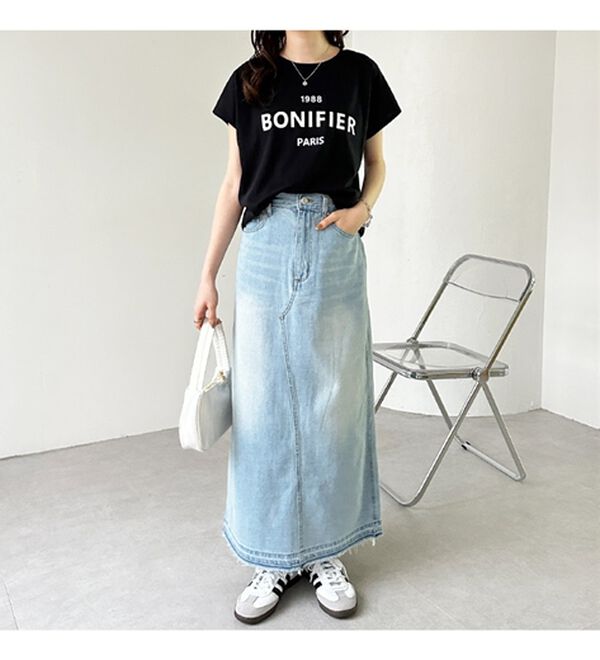 GeeRA（ジーラ）の「バックスリットデニムロングスカート（ロングスカート）」｜詳細画像