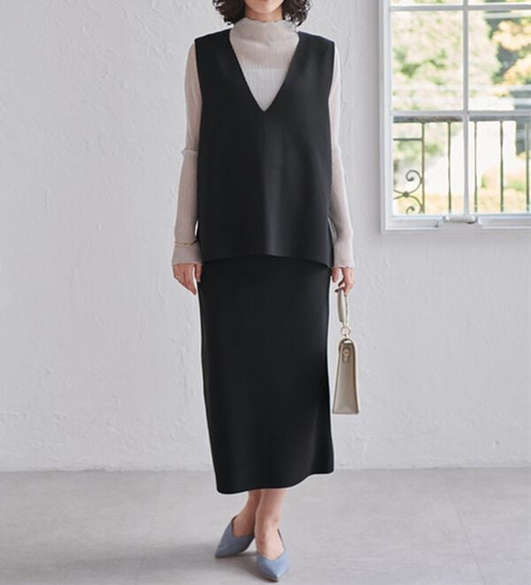 RANAN（ラナン）の「ニットベストセットアップ（ロングスカート）」｜詳細画像