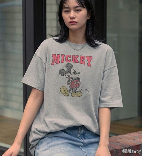 BELLUNA（ベルーナ）の「＜Disney＞【ミッキー】ラインストーンワイドシルエットTシャツ（Tシャツ）」｜詳細画像