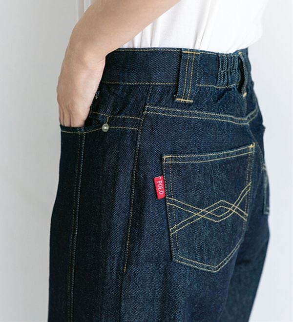 BELLUNA（ベルーナ）の「【ＰＯＬＯ　ＢＣＳ】綿１００％デニムワイドパンツ（ワイドパンツ・ガウチョ）」｜詳細画像