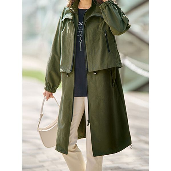 BELLUNA（ベルーナ）の「ビンテージ調素材ベスト付３ｗａｙ着回しライトコート（ロングコート）」｜詳細画像