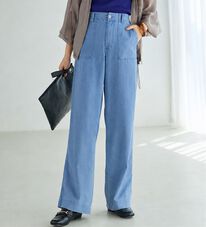BELLUNA（ベルーナ）の「新感覚！メッシュデニムワイドパンツ（フルレングスパンツ）」