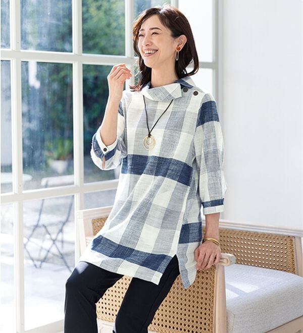 ルフラン（ルフラン）の「【２色組】さらり綿１００％お出かけブラウス＜ローレル＞（ブラウス）」｜詳細画像