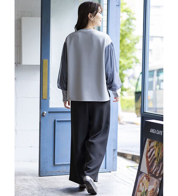 BELLUNA（ベルーナ）の「袖チュールデザインプルオーバー（カットソー）」｜詳細画像