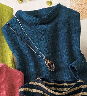 ルフラン（ルフラン）の「ジャカード柄プルオーバー（カットソー）」｜ブルー