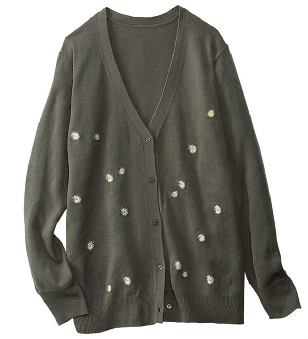 BELLUNA（ベルーナ）の「花柄刺しゅうニットカーディガン（ニットカーディガン）」｜詳細画像