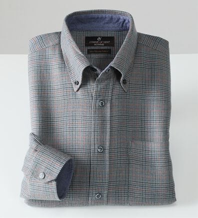 「着脱簡単！洗えるウールブレンドシャツ（メンズシャツ）」