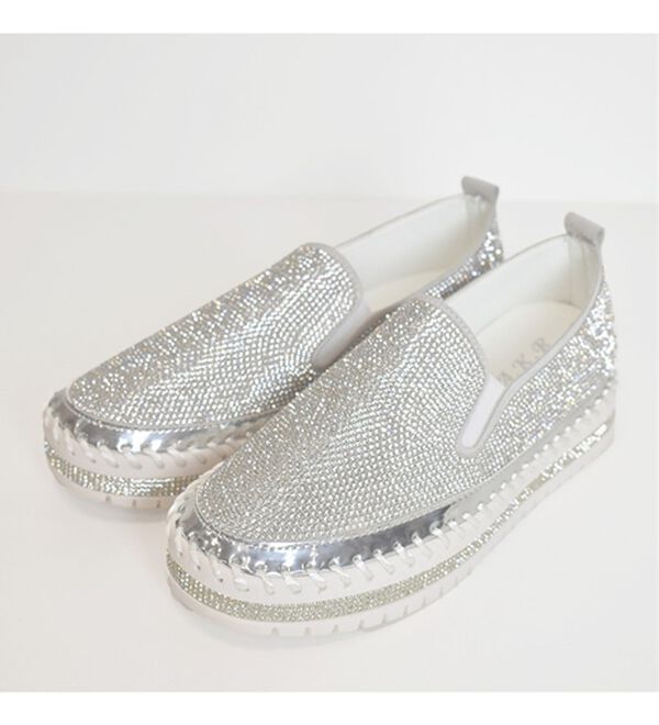 ステッチ使いラインストーンスリッポンスニーカー - ベルーナ【公式】 