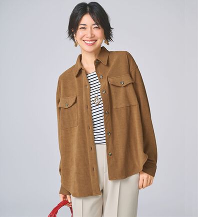 BELLUNA（ベルーナ）の「やわらかコーデュロイ素材シャツジャケット（その他ジャケット）」