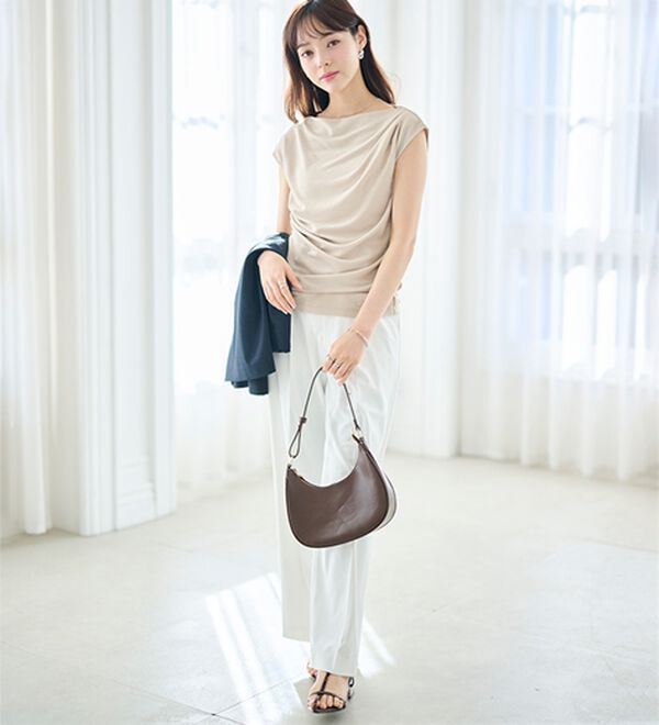 RANAN（ラナン）の「タックドレープフレンチスリーブＴ（Tシャツ）」｜詳細画像