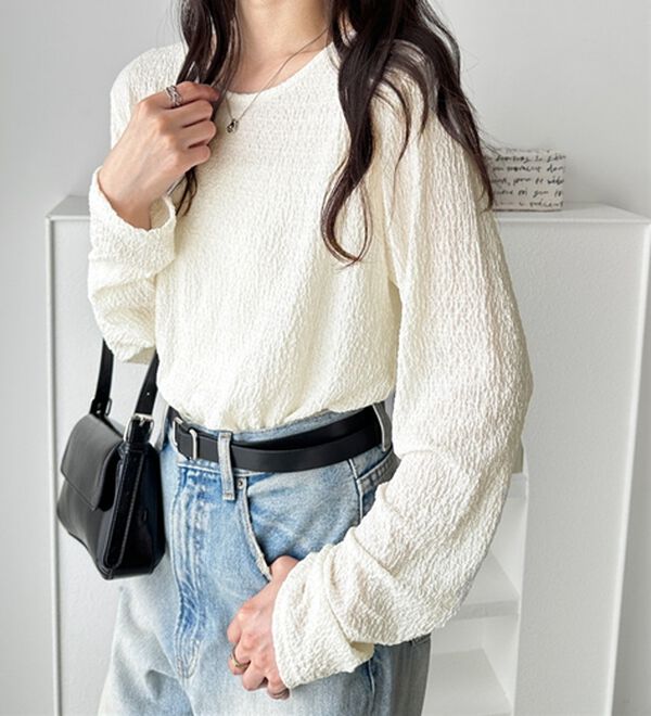 GeeRA（ジーラ）の「クルーネックジャガードプルオーバー（カットソー）」｜詳細画像