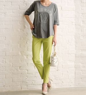 RANAN（ラナン）の「【4つの機能付】美脚アンクルパンツ（フルレングスパンツ）」｜ライムグリーン