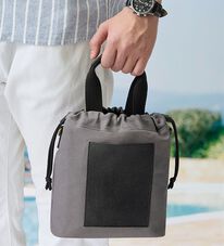 「＜富士金梅＞帆布&times;スコッチガードレザー巾着（メンズトートバッグ）」