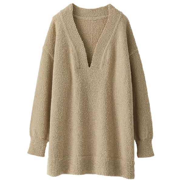 BELLUNA（ベルーナ）の「衿レイヤードで気分が上がる！Ｖネックゆったりセーター（ニット・セーター）」｜詳細画像