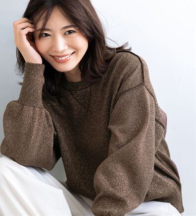 BELLUNA（ベルーナ）の「スウェットライクラメニットプルオーバー（ニット・セーター）」