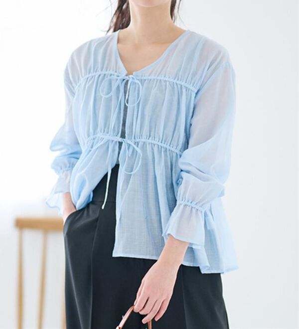RANAN（ラナン）の「リボンドロストブラウス（ブラウス）」｜詳細画像