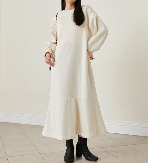 RANAN（ラナン）の「＜ＨＩＧＨ　ＳＰＥＣ＞毛玉になりにくい！ペプラムデザインワンピース（その他ワンピース）」｜詳細画像