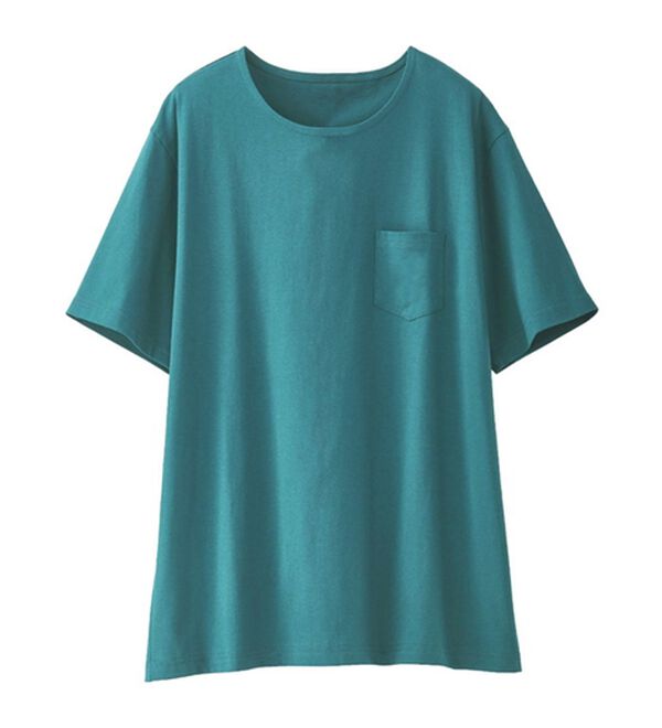 BELLUNA（ベルーナ）の「【ポケット付】綿１００％抗菌防臭汗ジミ対策プルオーバー（Tシャツ）」｜詳細画像