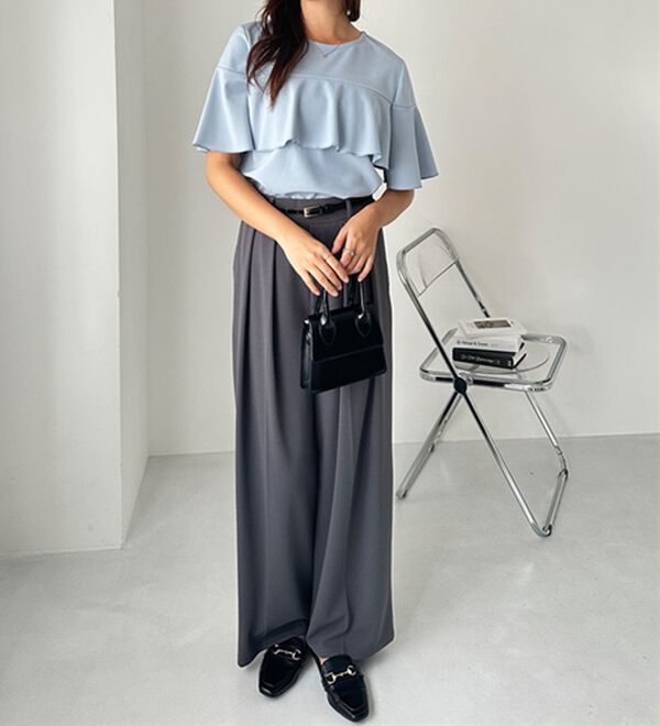 GeeRA（ジーラ）の「ラッフルフリルフレアースリーブＴブラウス（ブラウス）」｜詳細画像