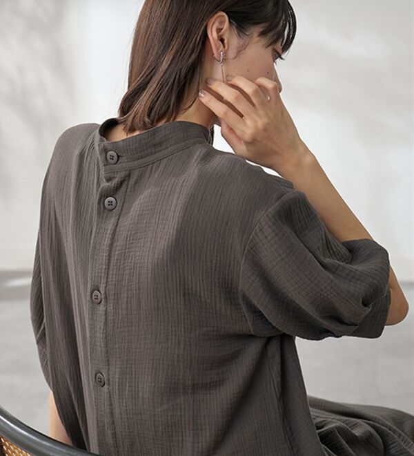 BELLUNA（ベルーナ）の「《ＨｕｇＲｅａｍコットン》ダブルガーゼゆったりワンピース（チュニックワンピース）」｜詳細画像