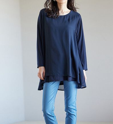 RANAN（ラナン）の「異素材切替フレアーチュニック（チュニック）」
