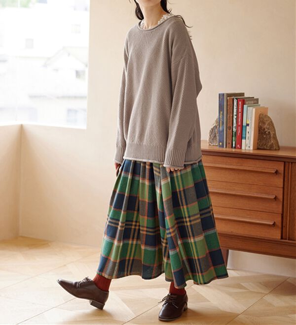 Viola e Viola（ヴィオラ エ ヴィオラ）の「カラフルビッグチェックロングスカート（ロングスカート）」｜詳細画像