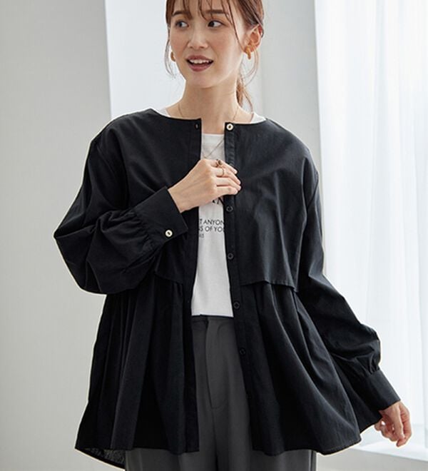GeeRA（ジーラ）の「羽織にもなる！ペプラムシャツチュニック（チュニック）」｜詳細画像