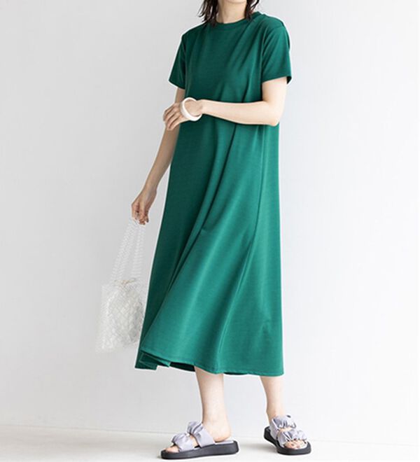 GeeRA（ジーラ）の「【接触冷感】フレアーシルエットロングワンピース（ロングワンピース）」｜詳細画像