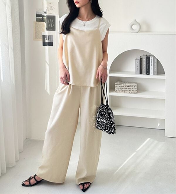 GeeRA（ジーラ）の「セットアップ風キャミソールサロペット（オールインワン）」｜詳細画像