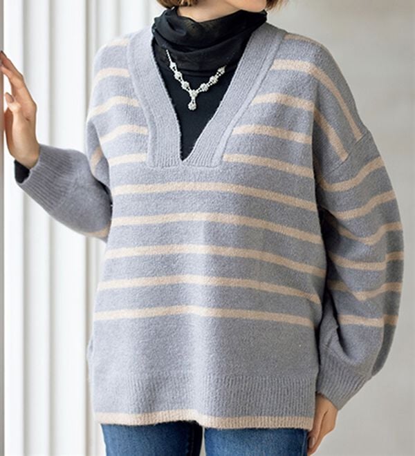 ルフラン（ルフラン）の「パッと華やか＊暖かネックプルオーバー（カットソー）」｜詳細画像