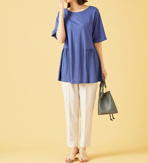 BELLUNA（ベルーナ）の「ヒンヤリ！サイドレース切替チュニック（チュニック）」｜詳細画像