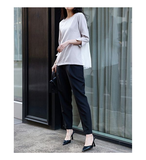 RANAN（ラナン）の「楽ちんキレイ見え！バックプリーツセットアップ（ブラウススーツ）」｜詳細画像