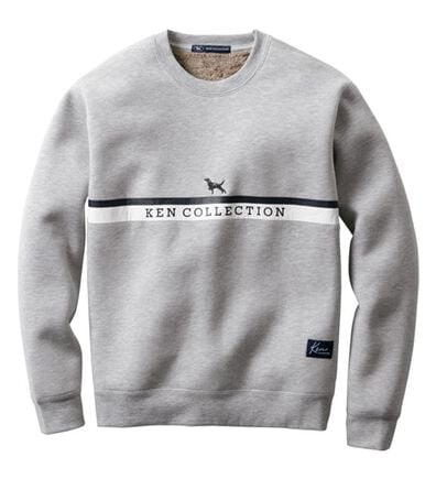 「＜ケン・コレクション＞刺しゅうデザインが魅力の裏ボアトレーナー（メンズトレーナー）」