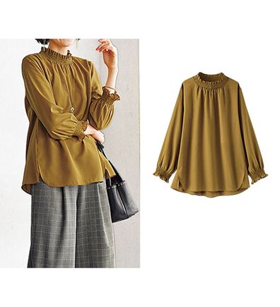 BELLUNA（ベルーナ）の「シャーリングデザイン美人顔ブラウス（ブラウス）」