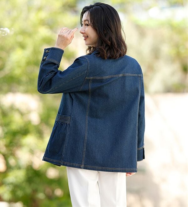 ルフラン（ルフラン）の「スタンドカラーデニムジャケット（その他ジャケット）」｜詳細画像