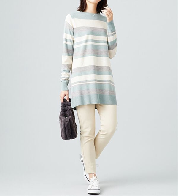 BELLUNA（ベルーナ）の「カシミヤタッチニットチュニック（チュニック）」｜詳細画像