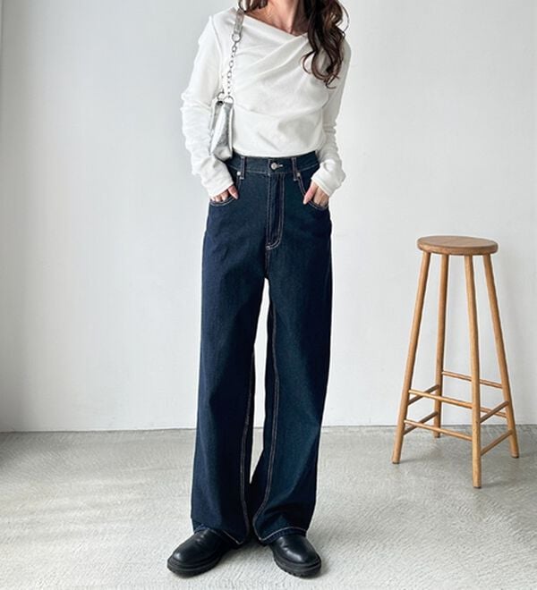 ハイウエストストレートデニム - ベルーナ【公式】