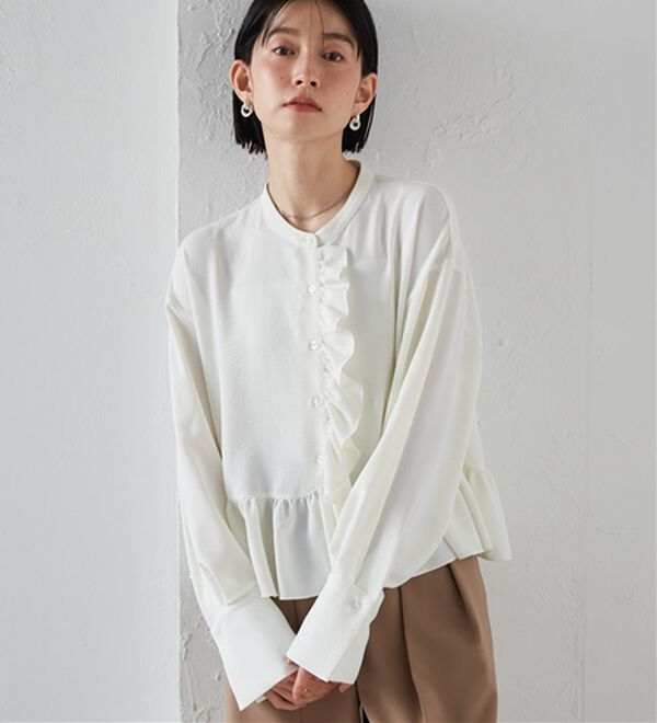 RANAN（ラナン）の「ラウンドフリルブラウス（シャツ）」｜詳細画像