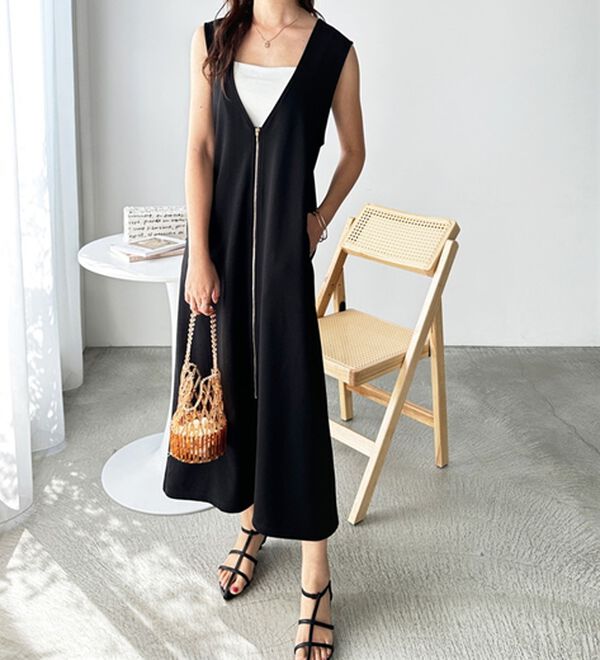 GeeRA（ジーラ）の「３ＷＡＹジップデザインジレワンピース（ジレ）」｜詳細画像